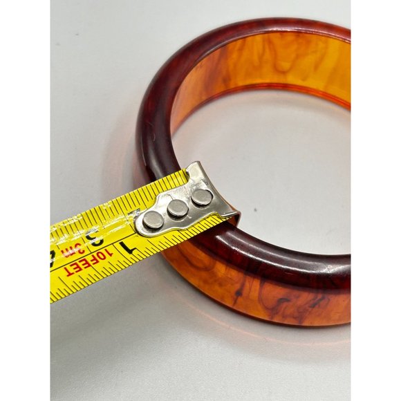 Vintage Apple Juice Bakelite Bangle Thick Wide Collectible Early Plastic Jewelry - Picture 9 of 9